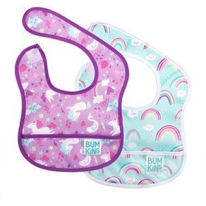 Bumkins Start Bib 2 pack - Rainbows and Unicorns